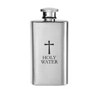 Stainless Steel Holy Water Bottle Container with Screw Top Lid, 2 Ounce
