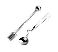 Stainless Steel Honey Spoon Set, Straight & 5.6-inch Hanging Spoon, Rust-Resistant Clean, for Honey, for Jelly Desserts