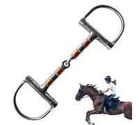 Stainless Steel Horse Bit with D-Ring - Horse Mouth Snaffle Bit with Copper Rolling Mouth, Single Joint is Made of Durable Stainless Steel, D-Ring Snaffle for Training Racing Control