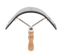 Stainless Steel Horse Curry Comb, Horse Hair Brush, Leather Sweat Scraper Rubber Comfortable Grip Wooden Handle Horse Face Cleaning Scraper Comb for Livestock