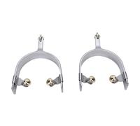 Stainless Steel Horse Spurs, Brass Accents Rustproof Spurs, Comfortable Straps for Riding, Ideal for Trail Riding and Training