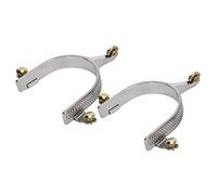 Stainless Steel Horse Spurs with Brass Gear | Wear-resistant, polished finish, unique design, suitable for riding, 8cm inner diameter, 8.5cm length