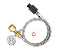 Stainless Steel Hose Adapter for Soda Machines with Larger Pressure Capacity Upgraded to Fit Standard CGA320 External Hose and TR21 4 Thread Connections for Aqua Fizz and Source