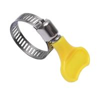 Stainless Steel Hose Clamp with Yellow Plastic Handle - Adjustable Worm Drive Clip for Small Pipes & Tubes, Self-Tightening Metal Band for Home Plumbing, Garden Hose & DIY Repairs (3)