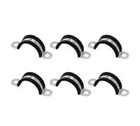 Stainless Steel Hose Clamps,6Pcs Pipe Strap Clamp, Rubber Pipe Strap Rubber Cushioned 304 Stainless Steel Hose Clamp U Shape Tube Holder for Tube Pipe Wire(50mm)
