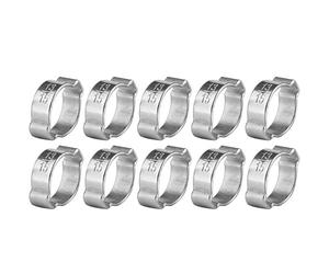 Stainless Steel Hose Clamps, Heavy Duty Double Ear Clamps with Worm Gear for Secure Pipe Fastening 5-23mm 10 Pcs Galvanised Iron for Automotive Marine Gardening