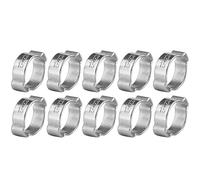 Stainless Steel Hose Clamps, Heavy Duty Double Ear Clamps with Worm Gear Mechanism for Fuel Petrol Pipe Tube 5-23mm, 10 Pcs Galvanised Iron Pipe Fasteners for Automotive Marine Gardening