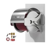 Stainless Steel Hose Reel with 360° Rotatable Handle, Wall-Mountable for Yard and Garden Storage