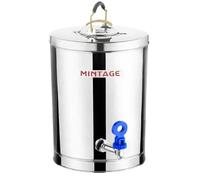 Stainless Steel Hot & Cold Drinks Dispenser Insulated Tea Coffee Water Beverage Container with Easy Fit Tap Double Lid Thermal Server for Commercial Catering Events Offices & Household Use (15 Litre)