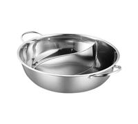 Stainless Steel Hot Pot Hot Pot with Divider for Restaurant Family Gathering 30cm, Silver