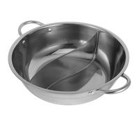 Stainless Steel Hot Pot Pan with Divider for Dual Flavor Soup Cooking | Divided Stainless Steel Hot Pot for Dual Flavor Cooking, Perfect for Family Shabu Shabu and Delicious Meal Preparation