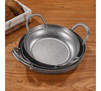 Stainless Steel Hot Pot Pan with Snowflake Gray Rustic Vintage Look and Double Ear Handles for Seafood Lobster Fry and Stew (20cm)
