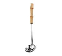 Stainless Steel Hot Pot Spoon with Bamboo Handle Serving Ladle | Premium stainless steel construction with thermal bamboo handle, ideal for hot pots, serving bowls and home kitchens B