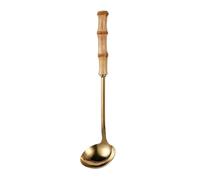 Stainless Steel Hot Pot Spoon with Bamboo Handle Serving Ladle | Premium stainless steel construction with thermal bamboo handle, ideal for hot pots, serving bowls and home kitchens E