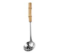 Stainless Steel Hot Pot Spoon with Bamboo Handle Serving Ladle | Premium stainless steel construction with thermal bamboo handle, ideal for hot pots, serving bowls and home kitchens D