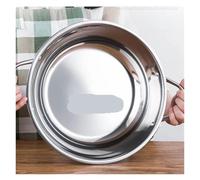 Stainless Steel Hot Pot with Divider 24-40cm Stainless Steel 1.5mm Thick Double Ear Soup Cooker Hot Pot Twin Divided Cookware Home Kitchen Round Induction(One Lattice 34cm)