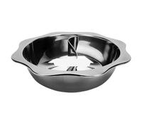 Stainless Steel Hot Pot with Divider Double Sides Twin Divided Stainless Steel Cookware Soup Hot Pot Kitchen Basin Chafing Dish Commercial Induction Cooker Plate(Kind 2 Diameter 32cm)