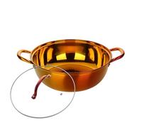Stainless Steel Hot Pot with Divider Hot Pot Twin Divided Stainless Steel Double-Flavor Cooking Tool Single-Layer Compatible Soup Stock Pots Kitchen Utensils(Color 2(no Divided))