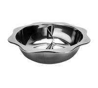 Stainless Steel Hot Pot with Divider Round Deep Twin Divided Stainless Steel Cookware Hot Pot Soup Pots Kitchen Basin Chafing Dish Commercial Induction Cooker Plate(Kind 2 Diameter 32cm)
