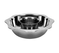 Stainless Steel Hot Pot with Divider Round Deep Twin Divided Stainless Steel Cookware Hot Pot Soup Pots Kitchen Basin Chafing Dish Commercial Induction Cooker Plate(Kind 3 Diameter 36cm)