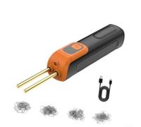 Stainless Steel Hot Stapler Kit 4 Types Pins(Orange) | 3-5s for rapid heat, built-in LED light, cordless freedom, for ideal for dark garages, quick auto fixes