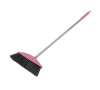 Stainless Steel Household Broom with Long Handle for Daily Cleaning | Thicker Bristles, Flat Side Fits Floors, Wide Sweeping Reach, Under-cabinet Corners, 1 Broom Included Random Style