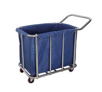 Stainless Steel Housekeeping Cart - Hotel Room Service Trolley, Linen & Laundry Storage, 5-Inch Wheels, Durable Cleaning & Recycling Trolley for Efficient Guest Room Management