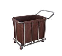 Stainless Steel Housekeeping Service Cart - Hotel Linen Trolley for Guest Room, Laundry, Dry Cleaning & Recycling - Heavy-Duty 5-Inch Wheels for Easy Mobility