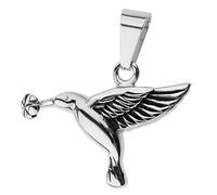 Stainless Steel Hummingbird Pendant Urn for Ashes Silver | Stainless steel 3x3cm 0.4cm hole screw open holds ashes flowers oils DIY necklace 1 piece inch