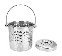 Stainless Steel Ice Bucket 1L | Hammered Finish Champagne & Wine Cooler | Portable Ice Container for Home Bar/Outdoor Picnic/Party | 304 Stainless Steel with Ice Strainer