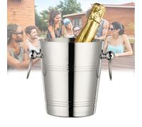 Stainless Steel Ice Bucket with Handles, Ideal for Chilling Beverages at Parties and Home Bars