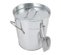 Stainless Steel Ice Bucket with Lid, Scoop, Beer Cooler Made of Galvanised Plastic Sheet for Cocktail Bar, Parties, Cooling Wine, Champagne (Stainless Steel Colour)