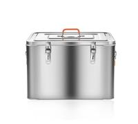 Stainless Steel Ice Chest, Insulated Hard Cooler, Commercial Drop-in Ice Bin Chest, Camping Cooler with Cover, Outdoor Kitchen Ice Bar, Rectangle Freestanding Ice Bin for Cold Wine Party(65L)