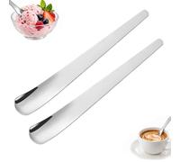 Stainless Steel Ice Cream Scoop Flat Head Yogurt Dessert Spoon for Kitchen | Professional Premium Stainless Steel Flat Head Scoop with Long Handle for Ice Cream Yogurt Dessert Cake Kitchen Serving Tool