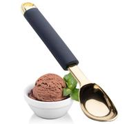 Stainless Steel Ice Cream Scoop - Sturdy Head Scooper & Comfortable Soft Grip Handle. Perfect Dessert Spoon for Ice Cream, Cookie Dough & Other Frozen Treats. 5 Year Guarantee, Blue and Gold