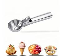 Stainless Steel Ice Cream Scoop with Trigger & Ergonomic Handle - One-Button Release for Effortless Scooping, Dishwasher Safe, Perfect for Gelato, Sorbet, Melon & Cake