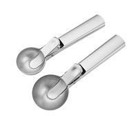 Stainless Steel Ice Cream Scoops Set, 2PCS with Easy Trigger, Versatile Size for Ice Cream, Meatballs, Mashed Potatoes