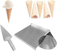 Stainless Steel Ice Cream Waffle Cone Roller, Nonstick Waffle Cone Shaper Tool, Heavy Duty Cast Aluminum DIY Egg Roll Maker for Homemade Treats