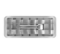 Stainless Steel Ice Cube Tray with Release Handle, 18 Slot Ice Cube Mould, Easy Release Metal Ice Tray, Fast Freezing, Dishwasher Safe, Reusable Ice Tray for Drinks, Baby Food, Juice, Tea, Parties