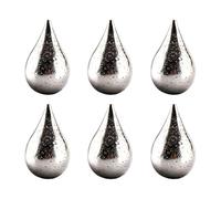 Stainless Steel Ice Cubes - 6 Pack Reusable Drop Shape | Steel Coolers for Drinks and Whiskey | Gift For Father Parties Refreshing Cocktails