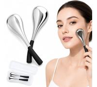 Stainless Steel Ice Globes for Face, 2-Piece Cryo Stick Set with Storage Case, Cooling Facial Massage Tools for Puffy Eyes, Face and Neck