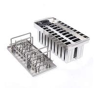 Stainless Steel Ice Lolly Popsicle Molds Kit, Large Capacity Popsicle Ice Cream Stick Holder(20PCS 85g Square)