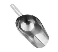 Stainless Steel Ice Scoop for Multi-Purpose Kitchen, Steel, Silver, Metal, Bar, Restaurant, Wedding, Kitchen, Dining Room and Bar, Teal Napkins for the Dining Table (Silver, 20 cm)