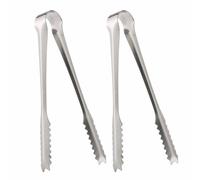 Stainless Steel Ice Tongs | 15cm / 6" Perfect for Home Bar, Pubs & Restaurants (Silver Polished Stainless Steel) 2 Pieces