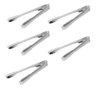 Stainless Steel Ice Tongs 7” Multipurpose Serving Tongs - Durable Rust-Resistant Design for Ice, Sugar & Garnishes - Ideal for Home, Bar & Restaurant Use - 18cm Length x 2cm Width - Pack of 5