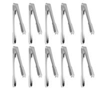 Stainless Steel Ice Tongs 7” Multipurpose Serving Tongs - Durable Rust-Resistant Design for Ice, Sugar & Garnishes - Ideal for Home, Bar & Restaurant Use - 18cm Length x 2cm Width - Pack of 10