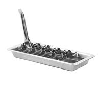 Stainless Steel Ice Tray - 9.84X9.84 Inch 18 Slot Whiskey Chilling Mold, Easy Release Detachable Retro Design | Creatives Modern Design Metal Ice Maker for Cocktails Coffee Drinks Food Prep