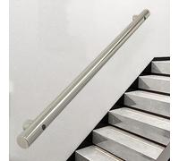 Stainless Steel il 9ft Wall Mounted Round Banister for Indoor/Outdoor Staircase 2" OD Brushed Finish Durable Hand Rail for 1m to 3m Steps