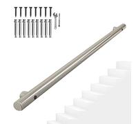 Stainless Steel il for Stairs: 1m 1.5m 2m 2.4m 3m 6m - Wall-Mounted Outdoor Safety Railing with Support Rod & Bracket Kit - & Stylish Barrier
