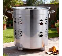 Stainless Steel Incinerator with LidHeatResistant Trash Burner for Leaves Debris & Paper Waste Disposal Outdoor Fire Pit EcoFriendly Ash Container